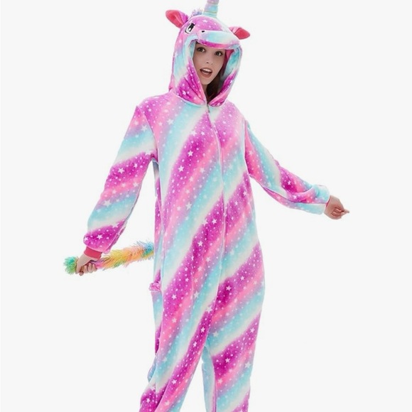 None Pants - Colorful Unicorn Onesie Pajama